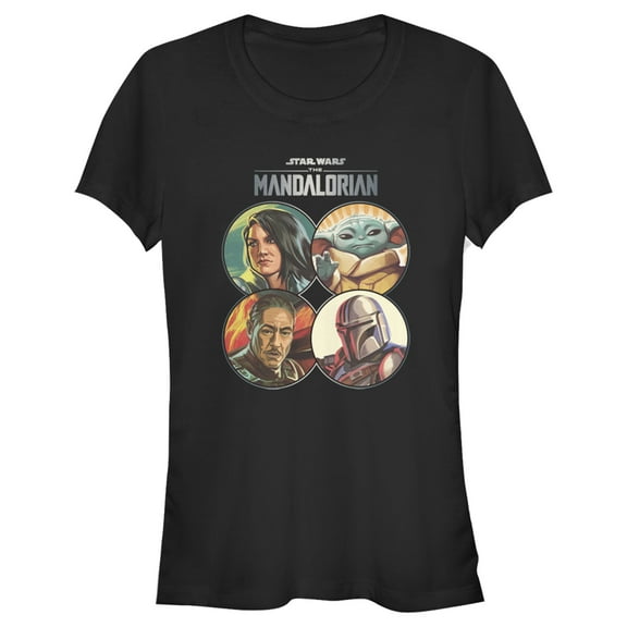 Junior's Star Wars: The Mandalorian Character Frame Graphic Tee Black X Large