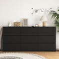 thumbnail image 2 of CQSXDA Black Matte Wood 9 Drawer Dresser with No Handle Design for Bedroom or Living Room Storage Solutions, 2 of 11