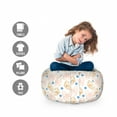 thumbnail image 2 of Pastel Storage Toy Bag Chair, Spring Pattern Image of Ornamental Butterfly Silhouettes and Flowers, Stuffed Animal Organizer Washable Bag, Large Size, Off White and Multicolor, by Ambesonne, 2 of 3