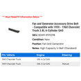 thumbnail image 2 of Fan and Generator Accessory Drive Belt - Compatible with 1959 - 1960 Chevy Truck 3.8L 6-Cylinder GAS, 2 of 2