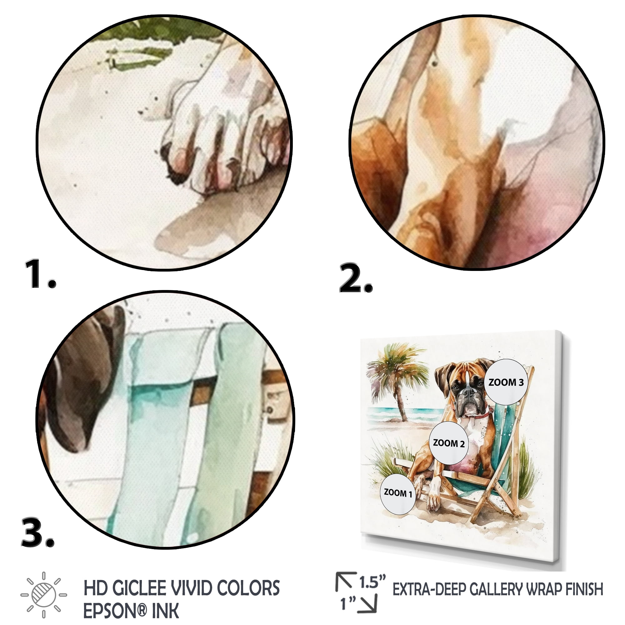 Designart Dog On The Beach V Canvas Wall Art