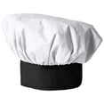 thumbnail image 2 of Uncommon Threads 0100-4500 Bonnet de Chef en Popeline Blanc/noir, 2 of 4