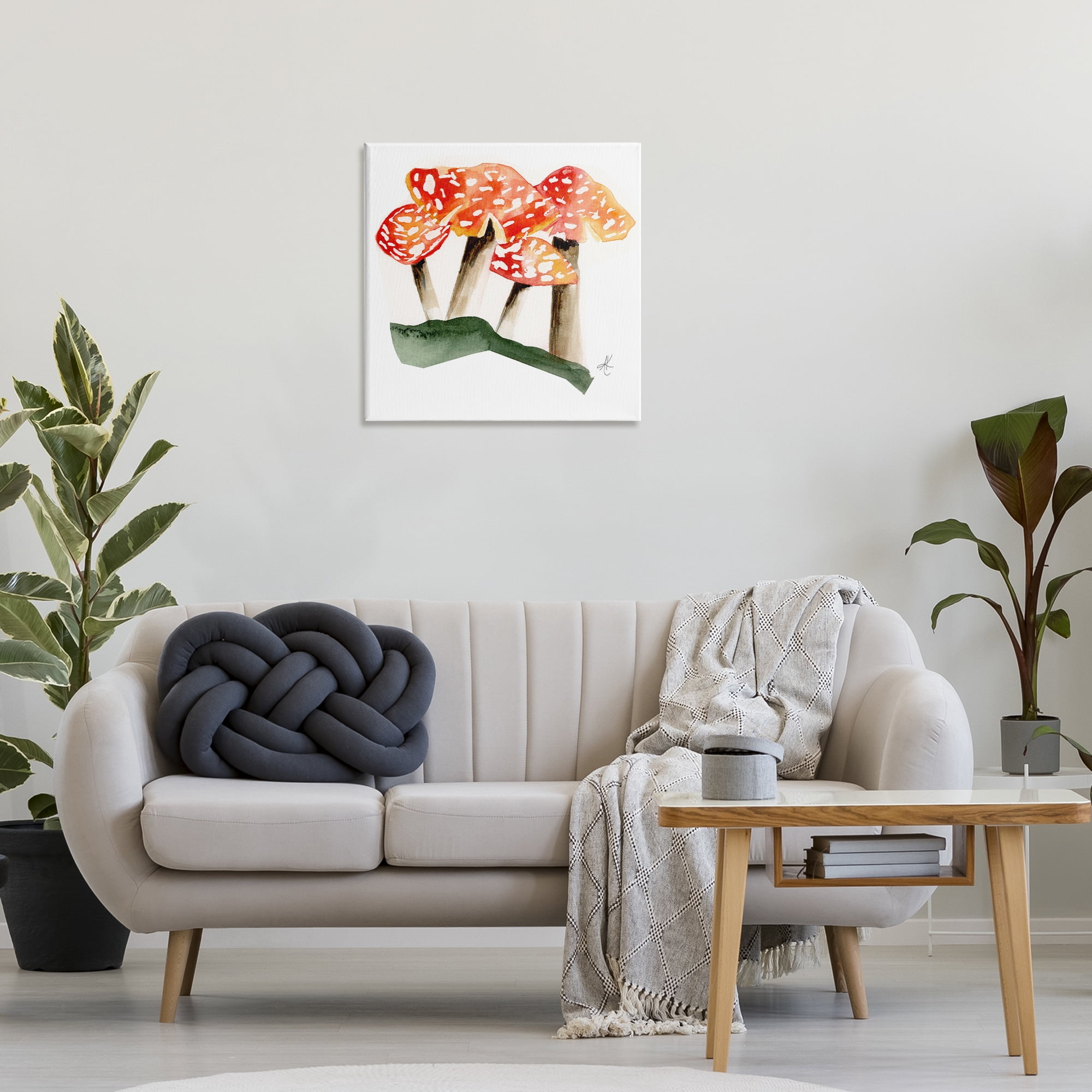 Stupell Industries Dotted Red Mushrooms Plants & Flowers Painting Wrapped Canvas Art Print Wall Art, 24 x 24