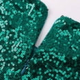 thumbnail image 6 of Womens Long Sleeve Womens Green Sequin Dress Carnival Dress Sparkly Holiday Dress, 6 of 7