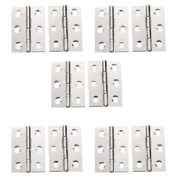 10Pcs Stainless Steel 2 Inch 4.4X3.1cm Cabinet Door Hinges Hardware