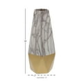 thumbnail image 3 of CosmoLiving by Cosmopolitan 14" Faux Marble Gold Ceramic Vase with Gold Base, 3 of 6