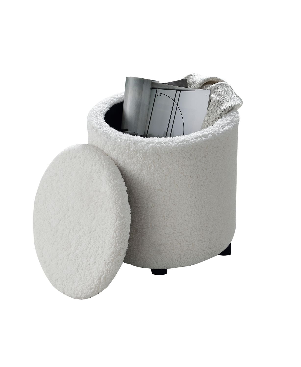 Hometrends Rangement bouclé  avec couvercle Rangement bouclé