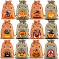 thumbnail image 2 of Étagère de Rangement 12 Sacs de Bonbons d'Halloween Sacs de Bonbons Rustiques en Jute Sacs de Bonbons en Jute Réutilisables Parfaits pour la Collecte de Bonbons d'Halloween Sacs de Bonbons d'Halloween pour Enfants, 2 of 6