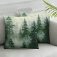 thumbnail image 3 of Ullo0ord Watercolor Green Tree Pillow Covers,Nature Themed Throw Pillows Rustic Forest Decorative Pillow Case Decor Square Cushion Cover for Home Sofa Outdoor  12x12in, 3 of 7