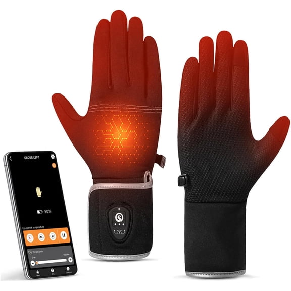 Savior Heated Glove Liners for Men Women,APP Smart Electric Gloves,Rechargeable,Suitable for Driving,Typing,etc.