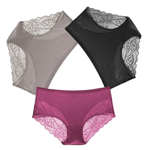 Pack 3 Panty Pantaletas Dama Encaje Satin Ropa Interior Sexy Dara Baby Dam0039
