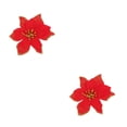 thumbnail image 4 of Injueey Paquete de 10 flores de Navidad decoración artificial cabezas de flores jardín de bodas adorno de árbol de Navidad Año Nuevo navidad rojo 2piezas, 4 of 6