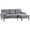 Grey, variant on HOMCOM L-Shape Sofa with Right Chaise Lounge and Rubber Wooden Legs, Black
