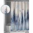 thumbnail image 4 of Mountain Peak Forest Shower Curtain, 36" x 72", Silhouette Tree Birds Waterproof Bathroom Curtain Washable Shower Curtain Set with 12 Hooks, 4 of 6