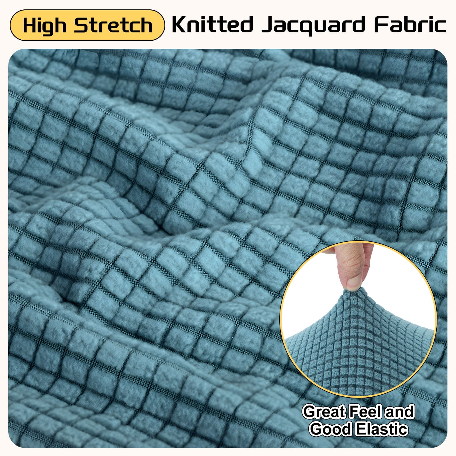 Unique Bargains Stylish Square Jacquard Slipcover Dark Blue 31.5"–40.6" x 13.8"–17.7"