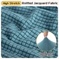 thumbnail image 4 of Funda de otomana cuadrada, funda de otomana de jacquard con fondo elástico para sala de estar (azul oscuro, tamaño grande), 4 of 7