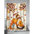thumbnail image 5 of Fall Shower Curtain Gnome Pumpkins Shower Curtains for Bathroom Thanksgiving Decor, Waterproof Polyester Shower Curtain Set with Hooks, Extra Long 72" x 96" Maple Leaves Retro, 5 of 6
