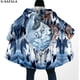 thumbnail image 3 of Capa gruesa y cálida con capucha para hombre, abrigo de lana a prueba de viento con estampado 3D de Luna y Lobo Native Dream Catcher, bata, manta, 5, 3 of 4
