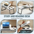 thumbnail image 5 of SOONTRANS Laptop Bed Tray Table, Adjustable Foldable Lap Desk for Bed and Sofa, Laptop Desk with 5 Tilt Angles Notebook Stand Stand for Eating Breakfast, Reading Book,Warm White, 5 of 9