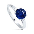 thumbnail image 2 of Limited Time Super Sale: Real Round Blue Sapphire Solitaire Engagement Ring in 10k White Gold for Women on Sale, 2 of 2