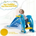 thumbnail image 4 of Kids Slide for Indoor and Outdoor, Freestanding Slide for Toddler Playground Slipping Slide Climber Toy Playset with Basketball Hoop & Ball-Blue, 4 of 4