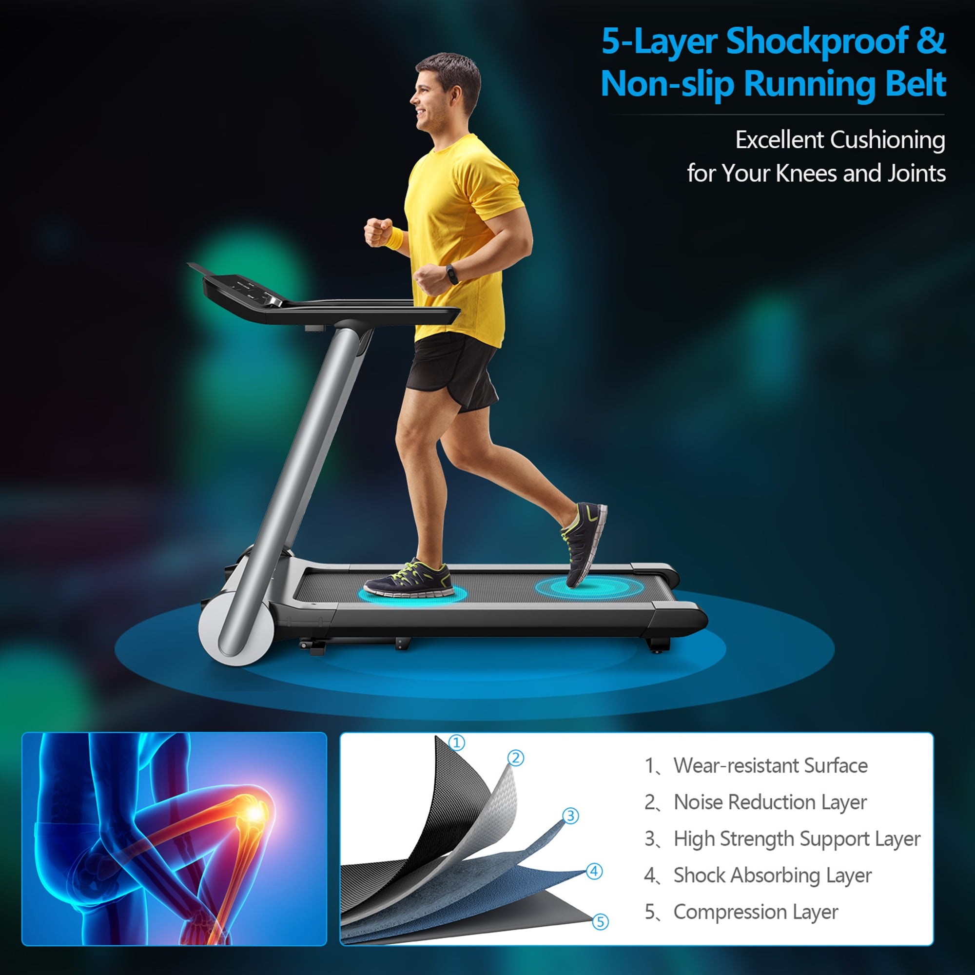 Gymax Electric Folding Treadmill Italy Designer Running Machine w/ Heart Rate Belt