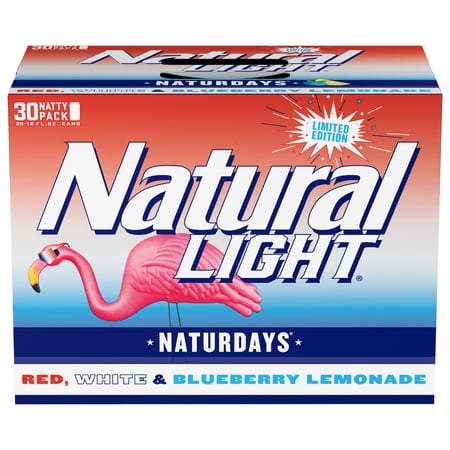 Natural Light Naturdays 30 Pack Red, White & Blueberry Lemonade Beer 30, 12 fl oz Cans