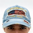 thumbnail image 6 of ZROVA Vintage USA 250th Anniversary Hats 3 Pack - 1776-2026 Distressed Baseball Caps with Embroidered Flag, Washed Denim Dad Hats, 6 of 8