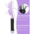 thumbnail image 2 of Hair Brush, 2 Pcs Detangling Brush with Soft Bristles for Curly, Straight, Black Natural,Glide Through Tangles Knots with Ease, 2 of 6