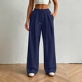 thumbnail image 2 of Ixbnca Womens Sweat Pants Comfortable Pleated Drawstring Sports Pants with Pockets Loose Elastic Waist Workout Pants, 2 of 7
