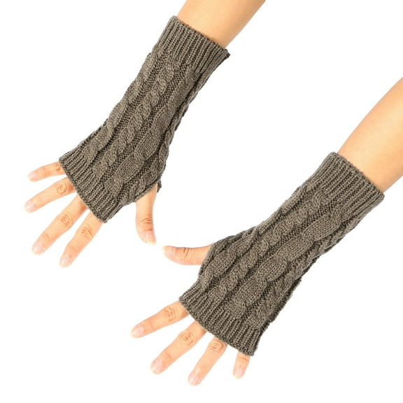 Raindrops  20 CM Half-finger Gloves Women's Without Fingers Khaki