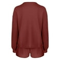 thumbnail image 7 of Scyoekwg Women Tracksuits 2 Piece Set Solid Color Fall Outfits Crewneck Long Sleeve Sweatshirts Shorts Sports Outfits Casual Fashion Loose Tracksuit Set (Red,XL), 7 of 7