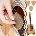thumbnail image 2 of 3SET Sherum Strumbox,Sheremart Strumbox, Wooden Acoustic Guitar Pick Box with 3 PCS Guitar Pick,Guitar Pick Display Case, 2 of 5