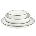thumbnail image 2 of Gibson Home Vienna Dinnerware Dishes Set, Service for 4 (16pcs), White w/ Black Rim, 2 of 6