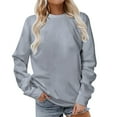 thumbnail image 2 of YEJIMAN Long Sleeve T-shirt, Gray Shirt Women, Fashion Casual Women's Warm Sweatshirt Long Sleeve O Neck 2024 Autumn and Winter New Women's Sweatshirt Top, Big & Tall, 2 of 9