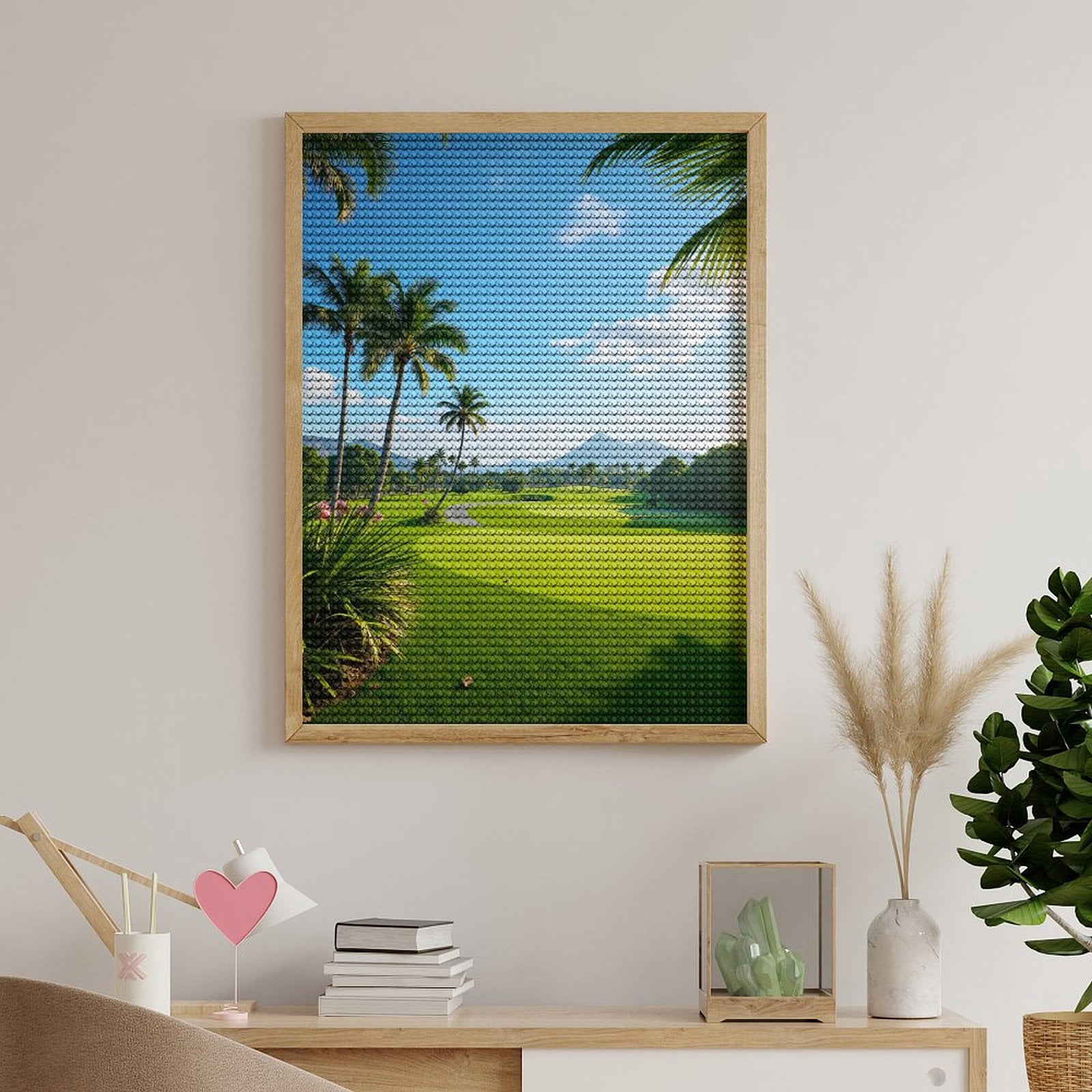 Diamond Art Kits for Adults, Golf Course Tropical Landscape Vista 5D Diamond Painting Kits for Adults Beginners, DIY Full Drill Diamond Painting, Gem Art and Crafts 12x16