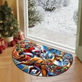 thumbnail image 5 of hengsof Indoor Doormat Christmas Winter Half Round Door Mat, Non-Slip Absorbent Entrance Welcome Mat, Front Porch Decor Mats Low-Profile Entryway Doormat Kitchen Fireplace Floor Mat, 5 of 6