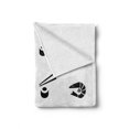 thumbnail image 2 of Sushi Soft Flannel Fleece Throw Blanket, Minimalist Art Japanese Dishes as Miso Soup Shrimp and Tuna Roll, Cozy Plush for Indoor and Outdoor Use, 50" x 70", Black White and Coral, by Ambesonne, 2 of 6