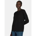 thumbnail image 2 of Time and Tru Women’s Cotton Pullover Tee with Long Sleeves, Sizes XS-XXXL, 2 of 5