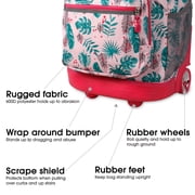 J World Girls Sunrise 18 Rolling Backpack for School and Travel, Palm Leaves
