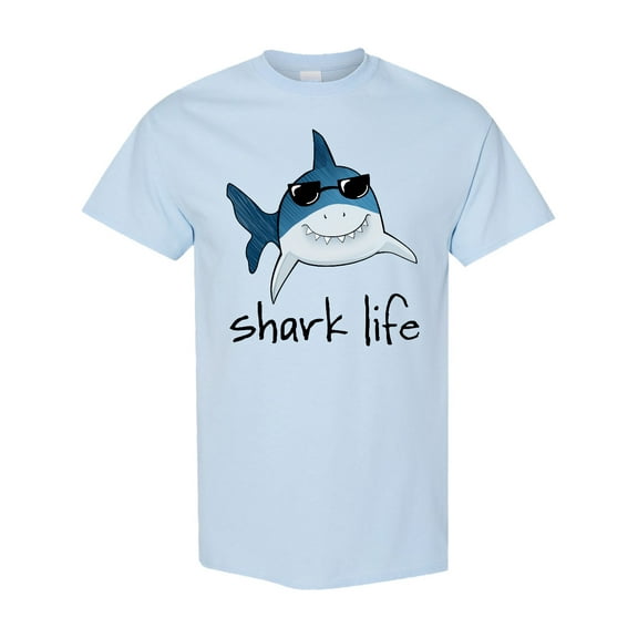 Inktastic Shark Life Fun Shark with Sunglasses T-Shirt