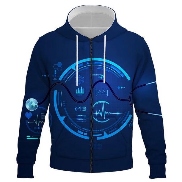 Sudadera con capucha con cremallera y estampado 3D de imagen inteligente de IA para hombres, mujeres y niños, sudaderas geniales, jersey de moda, camisetas de manga larga para uso diario.