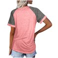 thumbnail image 6 of Zpanxa Womens Summer Tops Ladies' Casual Color Blocked Round Neck Short Sleeve T-Shirt Top, 6 of 8