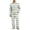 06#Light Green, variant on Crew Neck Long Sleeve Striped Pajama Top Matching Button Fly Long Sleep Pants Drawstring Elastic Waist Loungewear For Men