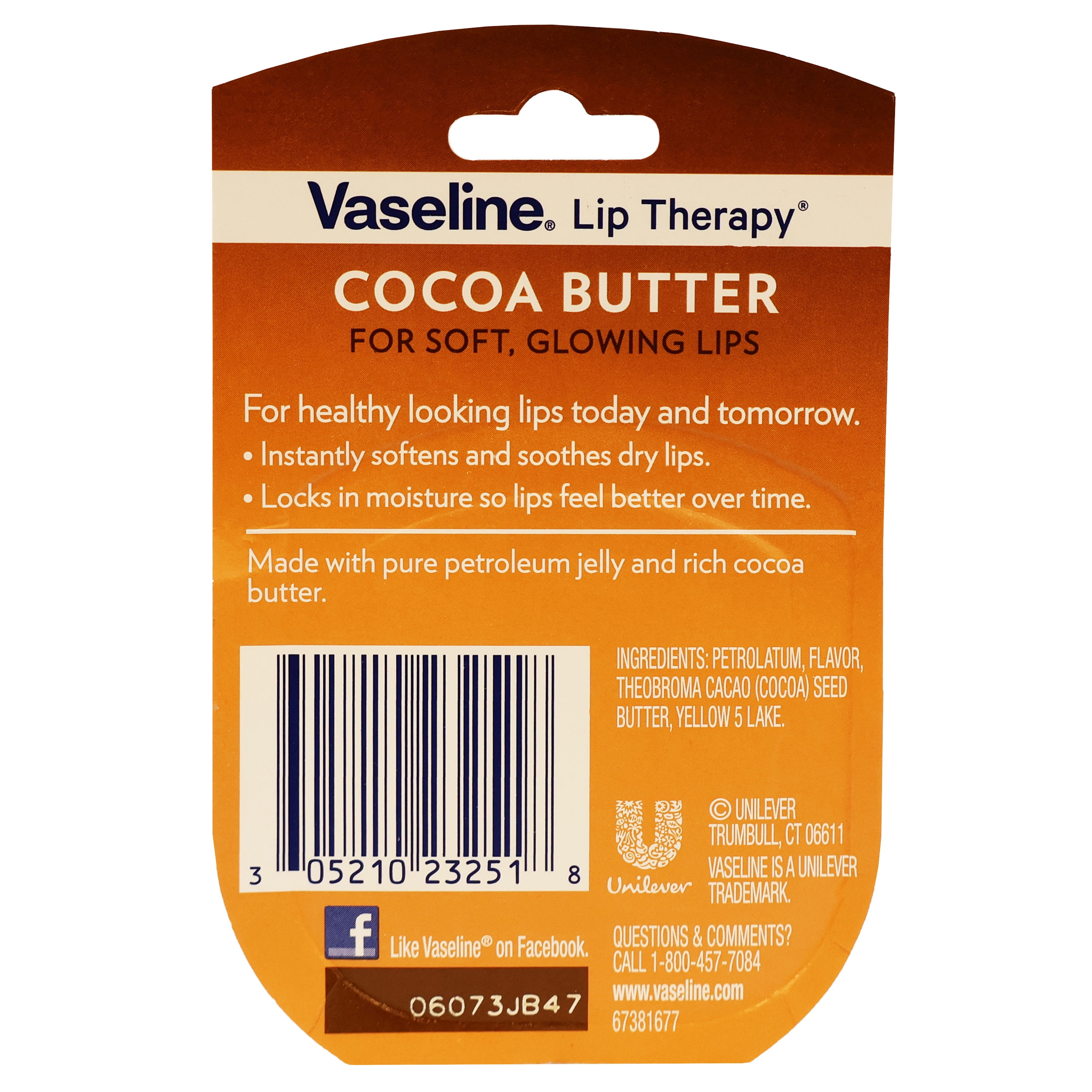 Vaseline Lip Therapy Cocoa Butter 0.25 Oz., Pack of 12
