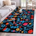 thumbnail image 2 of Spring Floral Large Area Rugs for Bedroom Living Room, Soft Non Slip Carpet Bedside Rug, Modern Abstract Art Birds Rectangular Floor Cover Kitchen Accent Rug 3'x5' for Dining Room/Office, 2 of 9