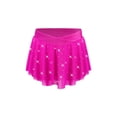 thumbnail image 3 of Haitryli Kids Girls Athletic Dance Skirt Glittery Rhinestones Gymnastics Ice Skating Builtins Swirl Flow Skirt Hot Pink 14, 3 of 7