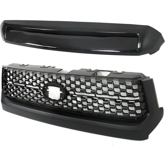 ALL-CARB Front Grille&Hood Bulge Molding Grill For 2014-2020 Toyota Tundra Black