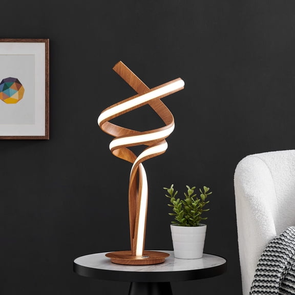Munich Wood Table Lamp // LED Strip  Touch Dimmer