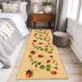 thumbnail image 3 of Red Ladybugs Runner Rugs 2x6 ft Vines Cartoon Leaves Spring Plants Brown Washable Hallway Rugs Non-Slip Floor Mats Absorbent Carpet Bedside Runners for Bedroom Kitchen Bathroom Laundry Room, 3 of 9